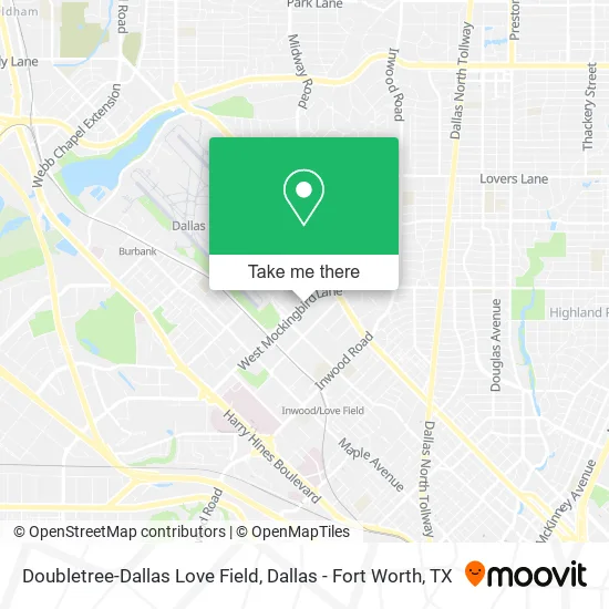 Mapa de Doubletree-Dallas Love Field