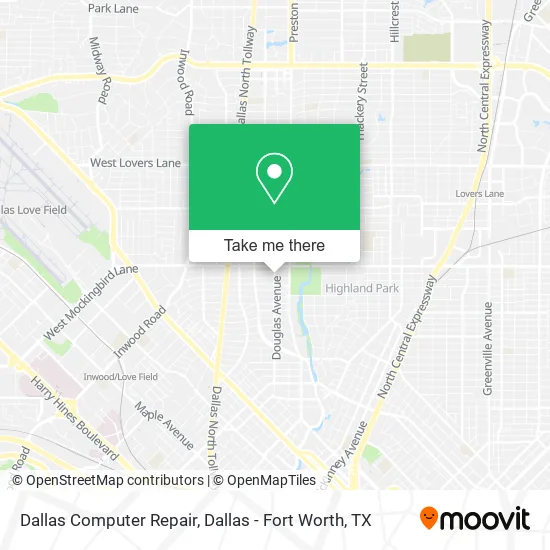 Dallas Computer Repair map