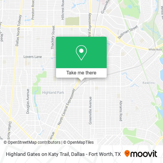 Mapa de Highland Gates on Katy Trail