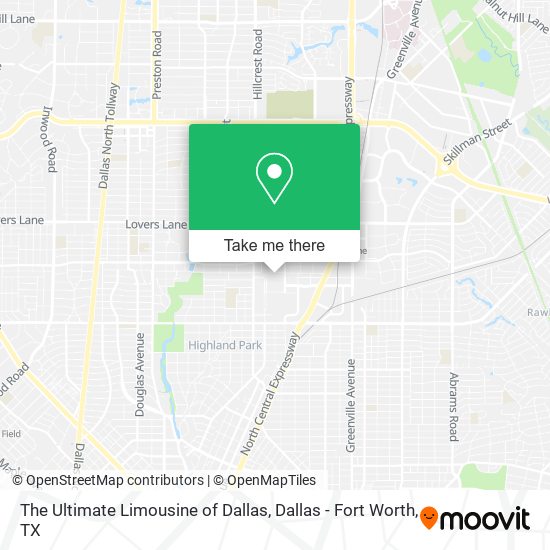 The Ultimate Limousine of Dallas map