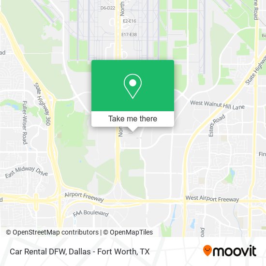 Car Rental DFW map