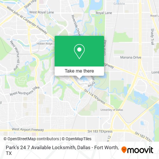 Park's 24 7 Available Locksmith map