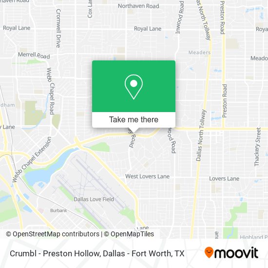 Crumbl - Preston Hollow map