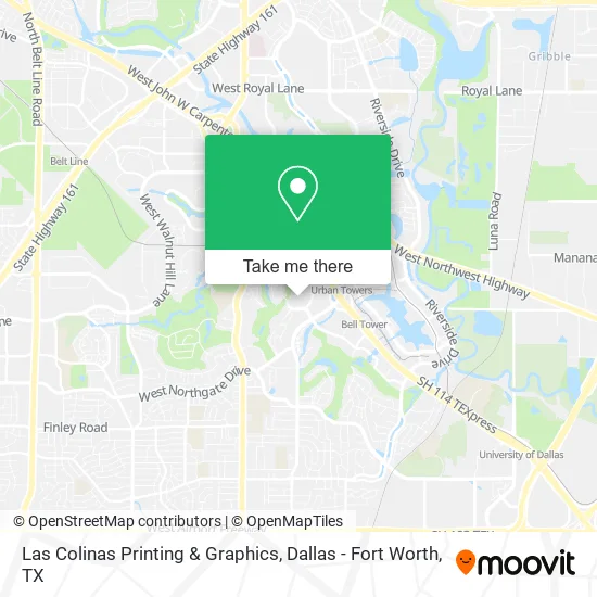Las Colinas Printing & Graphics map