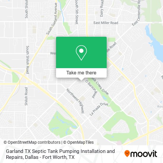 Garland TX Septic Tank Pumping Installation and Repairs map