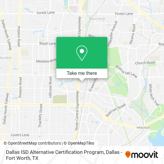 Mapa de Dallas ISD Alternative Certification Program