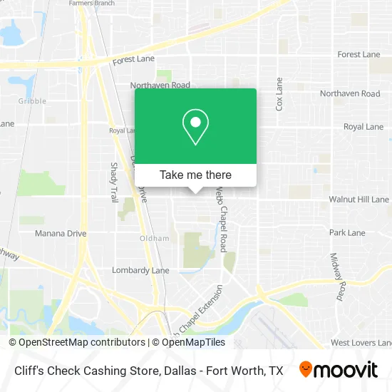 Cliff's Check Cashing Store map