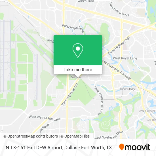N TX-161 Exit DFW Airport map