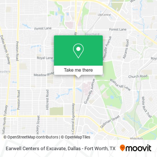 Earwell Centers of Excavate map