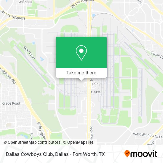 Dallas Cowboys Club map
