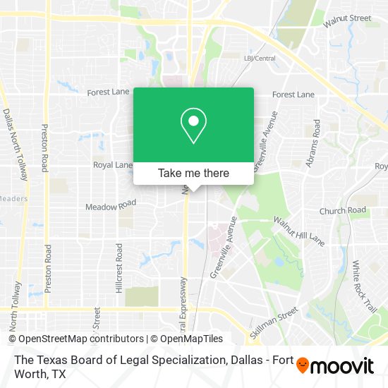 The Texas Board of Legal Specialization map