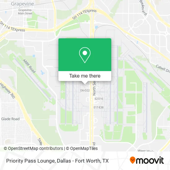 Mapa de Priority Pass Lounge