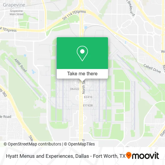 Hyatt Menus and Experiences map