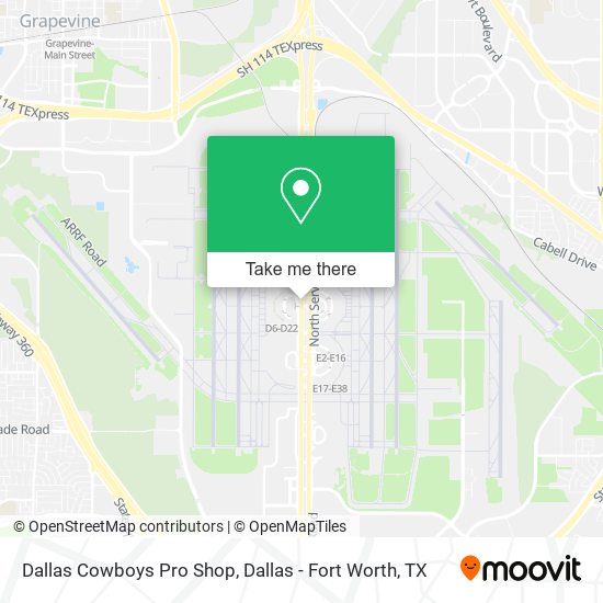 Dallas Cowboys Pro Shop map