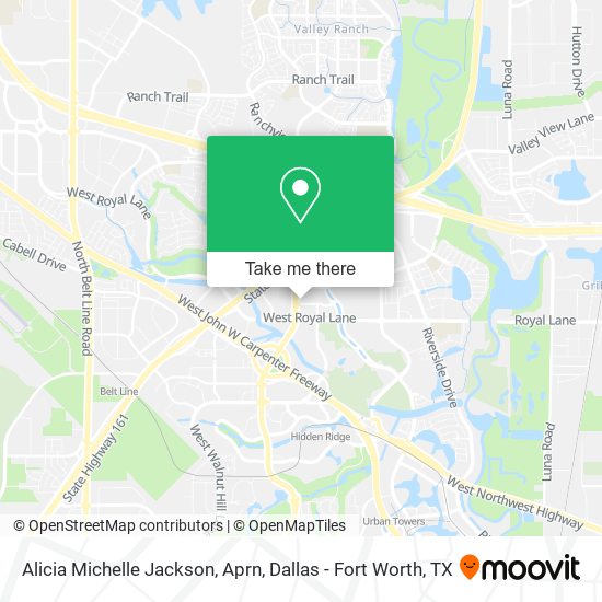 Mapa de Alicia Michelle Jackson, Aprn
