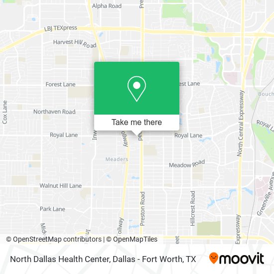 North Dallas Health Center map