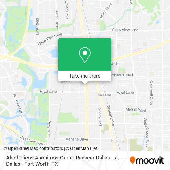 Alcoholicos Anónimos Grupo Renacer Dallas Tx. map