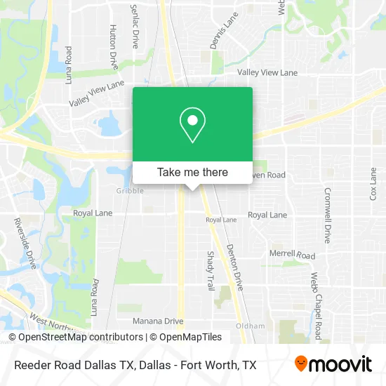 Reeder Road Dallas TX map