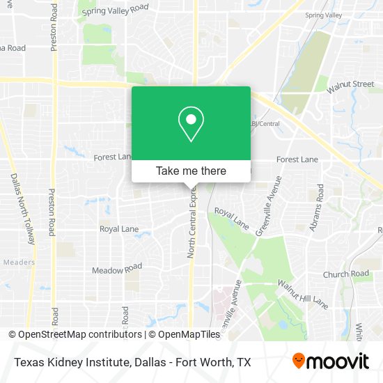Mapa de Texas Kidney Institute