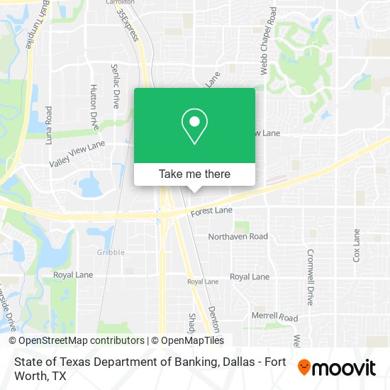 State of Texas Department of Banking map