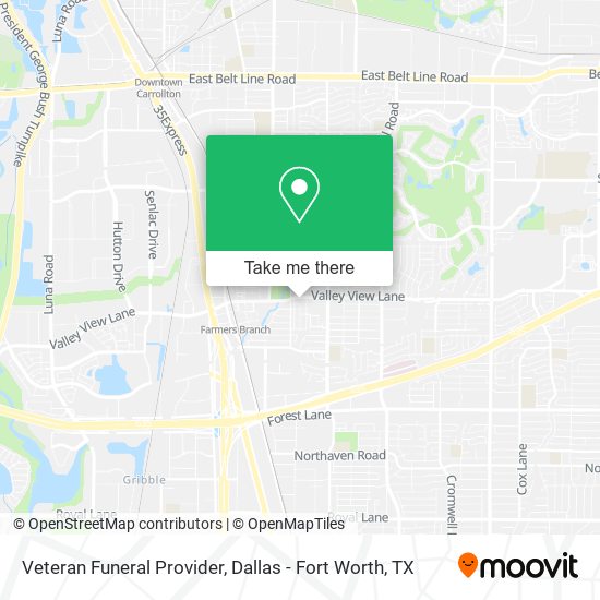 Veteran Funeral Provider map