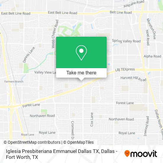 Mapa de Iglesia Presbiteriana Emmanuel Dallas TX