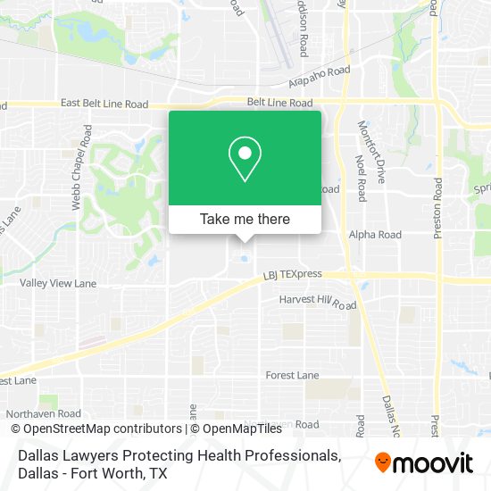 Dallas Lawyers Protecting Health Professionals map