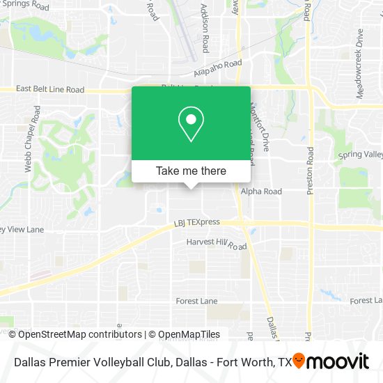 Mapa de Dallas Premier Volleyball Club