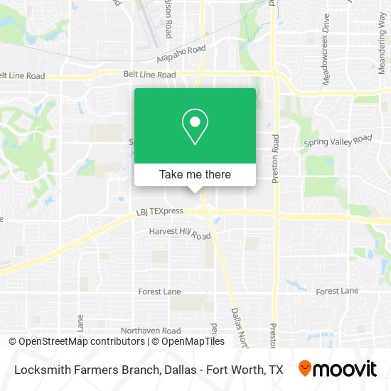 Mapa de Locksmith Farmers Branch