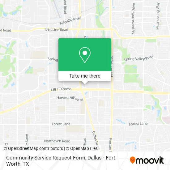 Community Service Request Form map