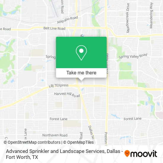 Advanced Sprinkler and Landscape Services map