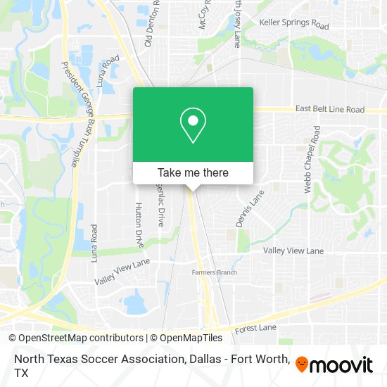 Mapa de North Texas Soccer Association