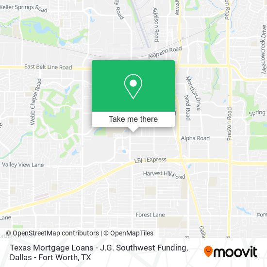 Texas Mortgage Loans - J.G. Southwest Funding map
