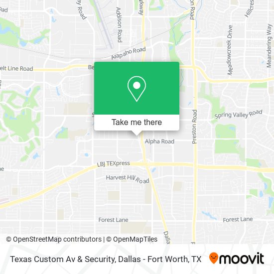 Mapa de Texas Custom Av & Security