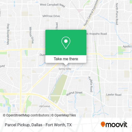 Parcel Pickup map