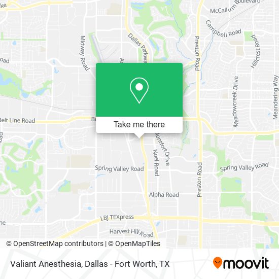 Valiant Anesthesia map