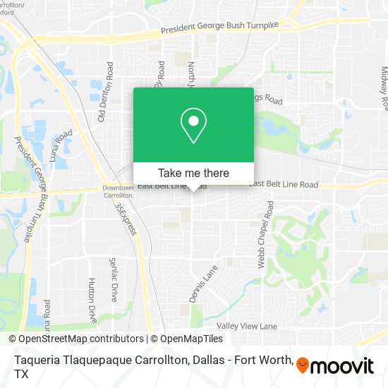 Mapa de Taqueria Tlaquepaque Carrollton