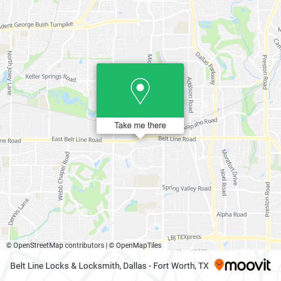 Belt Line Locks & Locksmith map