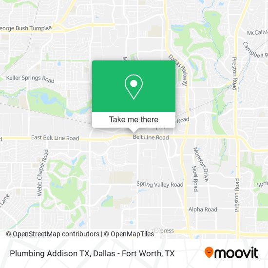 Plumbing Addison TX map