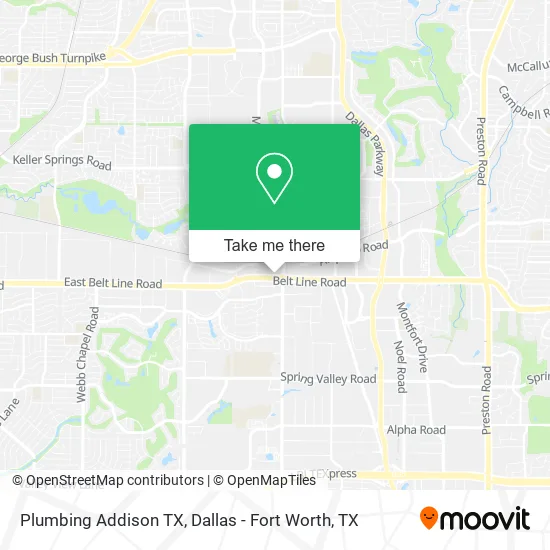 Mapa de Plumbing Addison TX