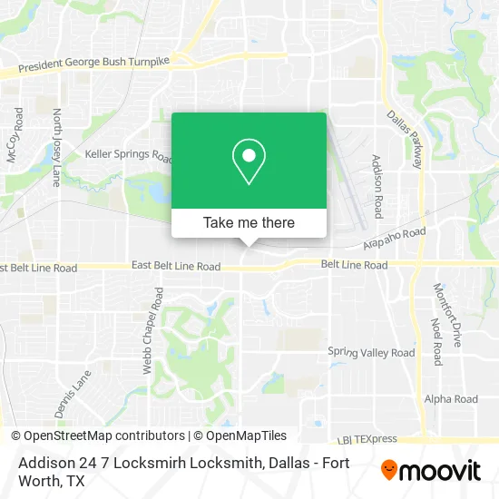 Addison 24 7 Locksmirh Locksmith map