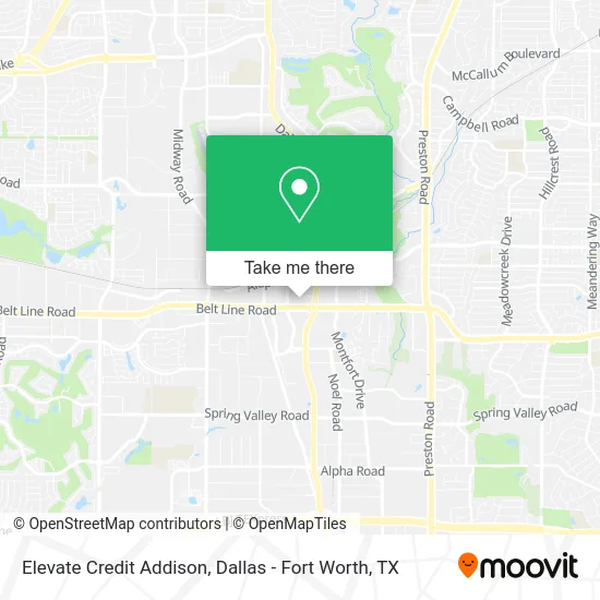 Elevate Credit Addison map