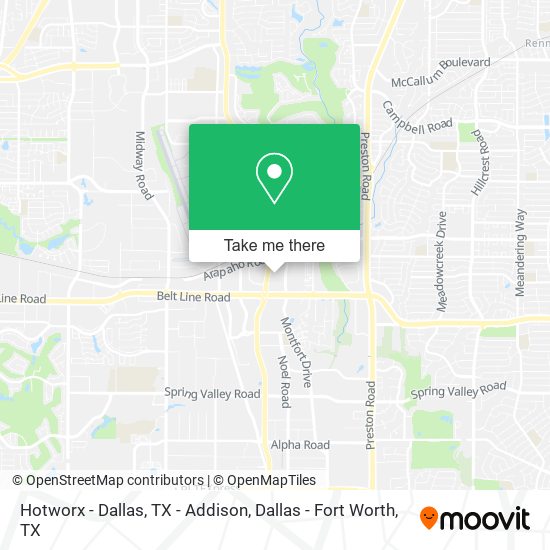 Mapa de Hotworx - Dallas, TX - Addison