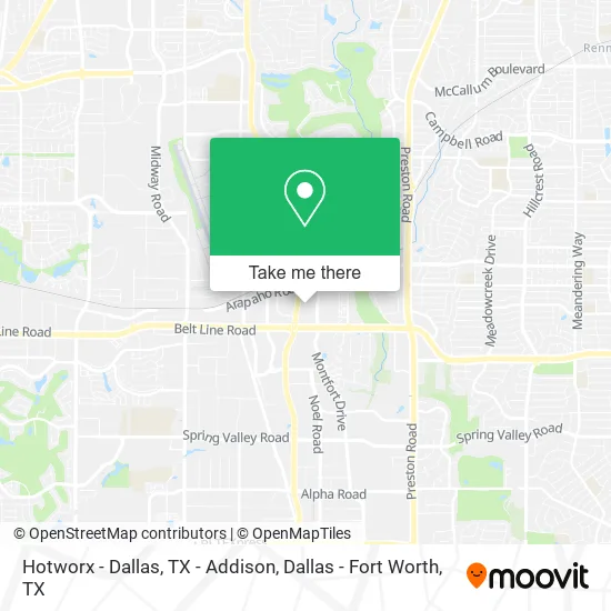 Hotworx - Dallas, TX - Addison map
