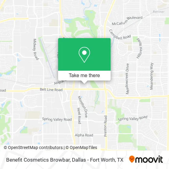 Benefit Cosmetics Browbar map