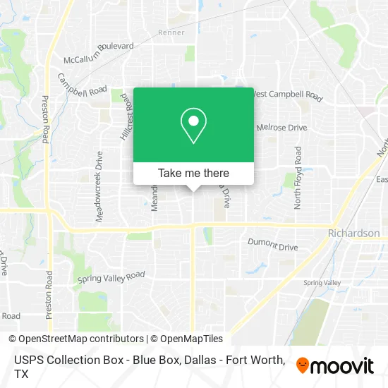 USPS Collection Box - Blue Box map