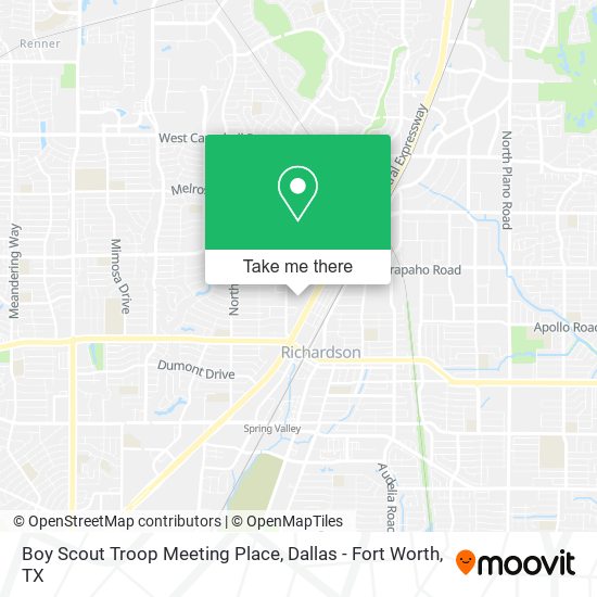 Boy Scout Troop Meeting Place map