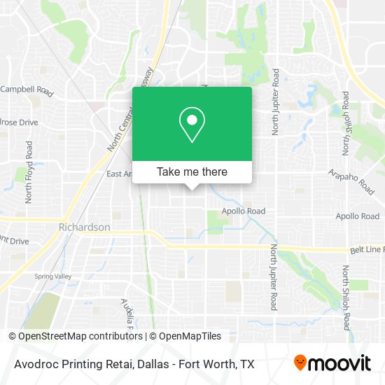 Avodroc Printing Retai map