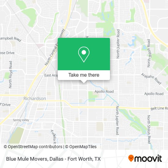 Blue Mule Movers map