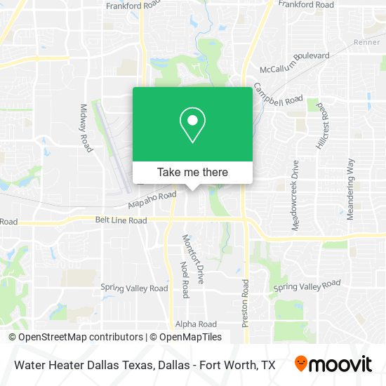 Mapa de Water Heater Dallas Texas